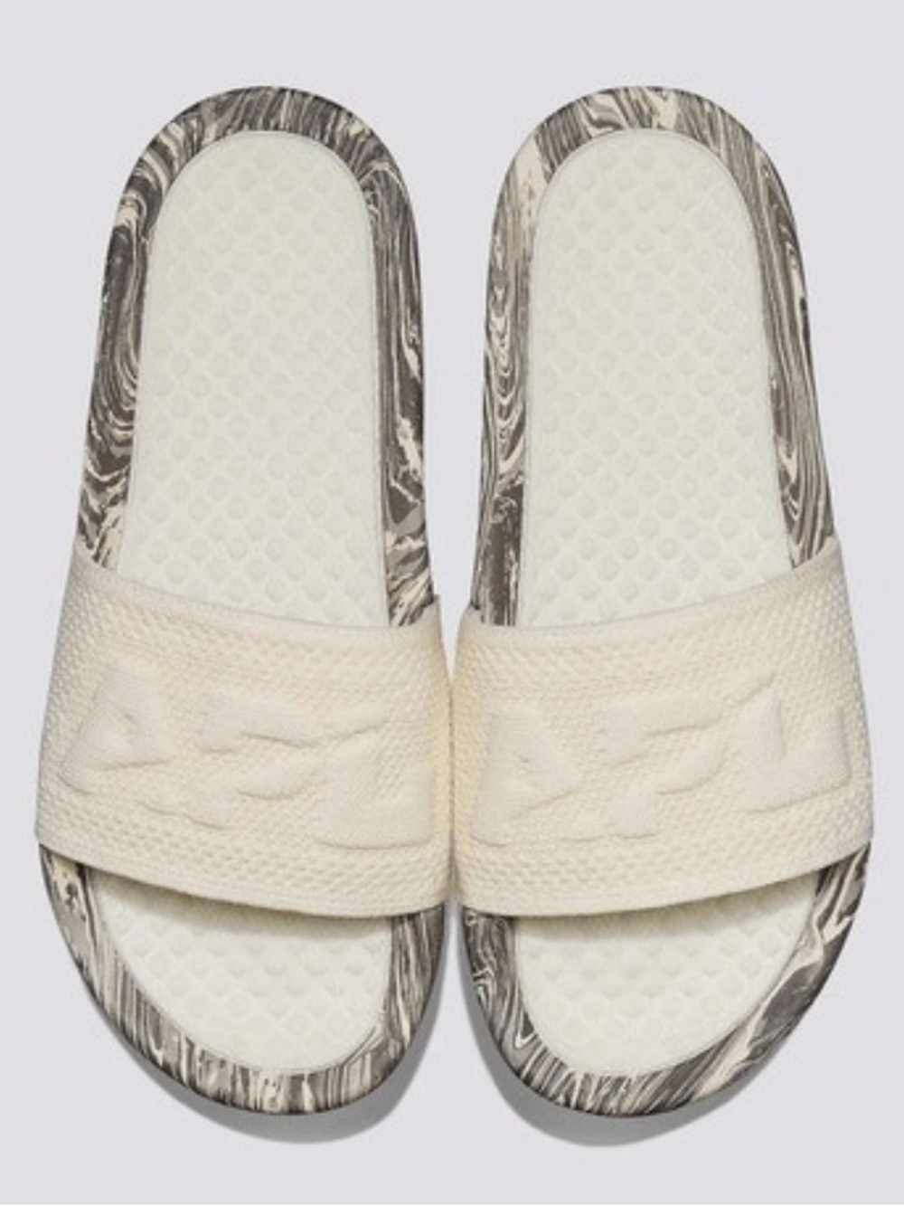 APL Techloom Big Logo Silver Marble Slides size 7